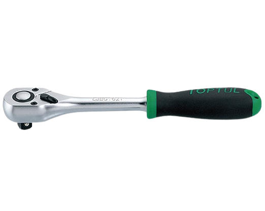 Antrenor reversibil clichet TOPTUL CJBG1220, eliberare rapidă, 36 dinți, antrenor pătrat 3/8 inch, lungime 200 mm, mâner cauciuc, aderent