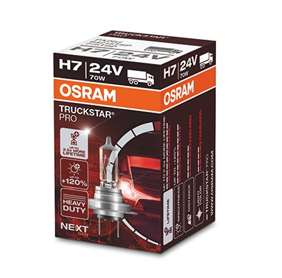 Bec OSRAM camion far faza lunga 24 V, H7 70 W Truckstar Pro Plus120, Nextgen 64215TSP