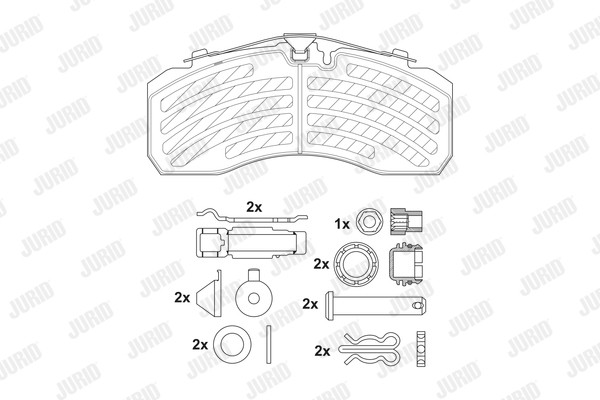 Set placute IVECO, VOLVO, RENAULT, MAN, MERCEDES-BENZ frana fata Jurid