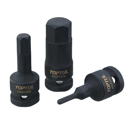 Cheie impact de bit TOPTUL KADH1617, prindere pătrat 1/2 inch, profil hexagonal, deschidere cheie 17 mm, lungime 60 mm, crom molibden