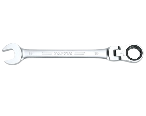 Cheie TOPTUL AOAH0808, combinata cu clichet, articulata, 72 dinți, deschidere cheie 8 mm, lungime 140 mm, crom vanadiu