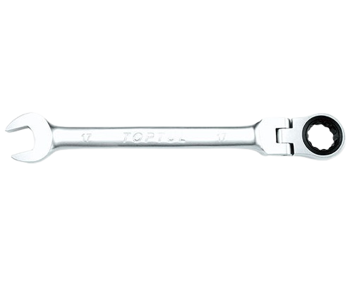 Cheie TOPTUL AOAD1010 flexibila combinata cu clichet, 72 dinti, deschidere cheie 10 mm, lungime 158 mm, crom vanadiu, finisaj satinat