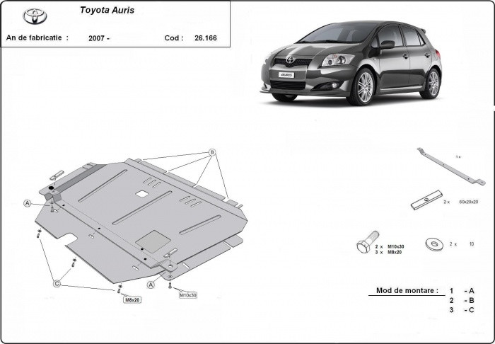 Scut metalic cutie de viteză motor Toyota Auris, Corolla 2007-