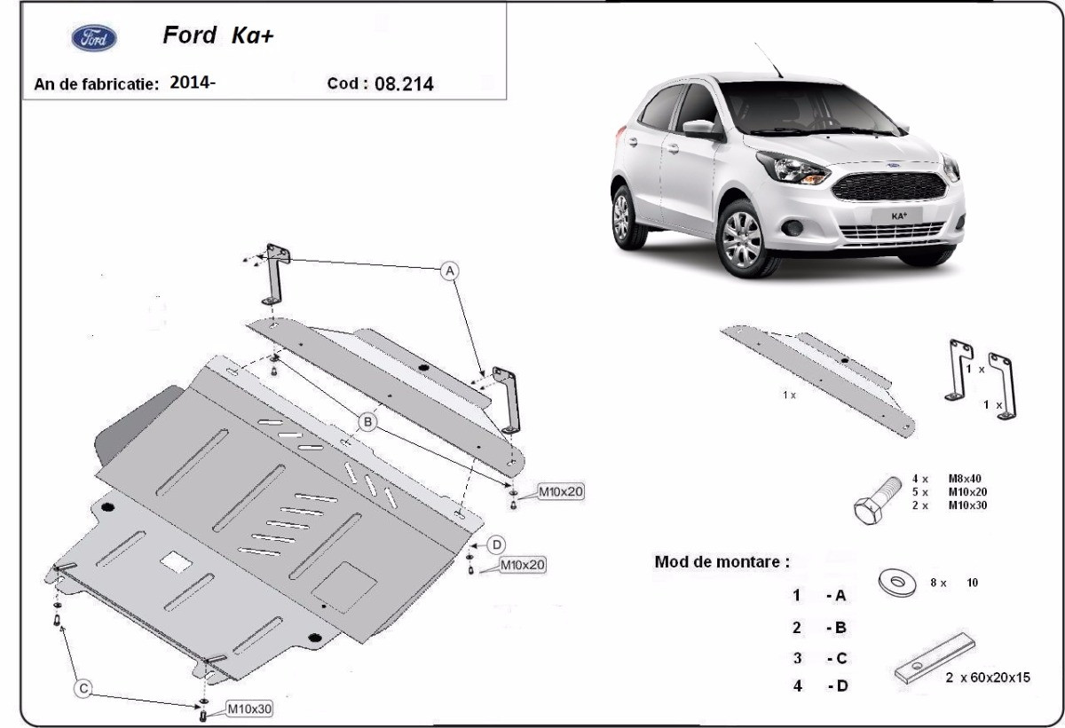 Scut metalic cutie de viteză motor Ford B-Max, KA, Fiesta, Transit Courier