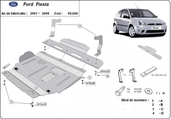 Scut metalic motor, Cutie de viteză Ford Fiesta, Mazda 2 2001-2008