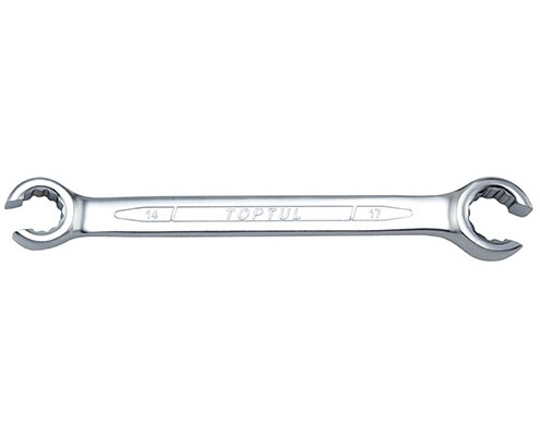 Cheie TOPTUL AEEA1417, conducte frana, profil bi-hexagonal, deschidere cheie 14x17 mm, lungime 190 mm, crom vanadiu