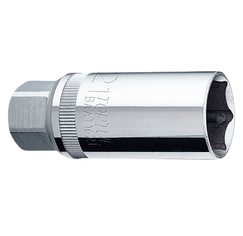 Cheie TOPTUL BAAT1616 tubulara magnetica pentru bujii, antrenor patrat 1/2 inch, deschidere cheie 16 mm, lungime 65 mm, crom vanadiu