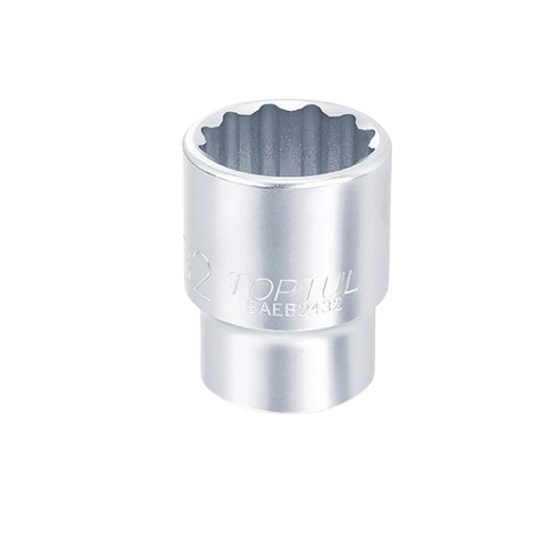 Cheie TOPTUL BAEB1217, tubulara, prindere patrat 3/8 inch, profil bi-hexagonal, deschidere 17 mm, lungime 30 mm, otel crom vanadiu