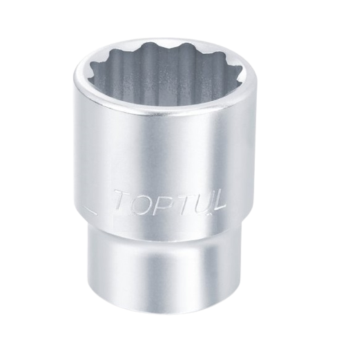 Cheie TOPTUL BAEB1623, tubulara, prindere patrat 1/2 inch, profil bi-hexagonal, deschidere 23 mm, lungime 40 mm, crom vanadiu