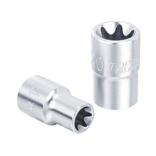 Cheie tubulara TOPTUL BAED0804, antrenor patrat 1/4 inch, profil stea, deschidere cheie E4, lungime 25 mm, crom vanadiu