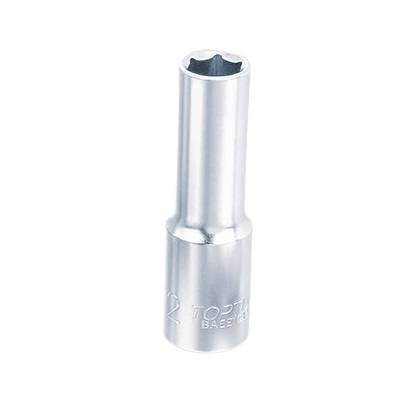 Cheie TOPTUL BAEE1206 tubulara adanca, prindere patrat 3/8 inch, profil hexagonal, deschidere cheie 6 mm, lungime 63 mm, crom vanadiu
