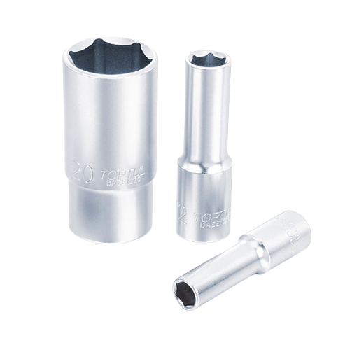 Cheie TOPTUL tubulara BAEE1621, antrenor patrat 1/2 inch, profil hexagonal, deschidere cheie 21 mm, lungime 77 mm, crom vanadiu