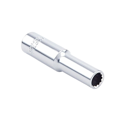 Cheie TOPTUL BAEF0806 tubulara lunga, prindere 1/4 inch, profil bi-hexagonal, deschidere cheie 6 mm, lungime 50 mm, crom vanadiu