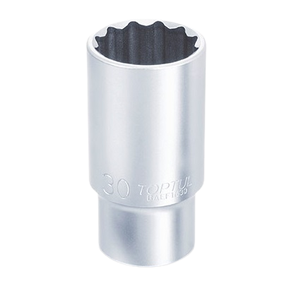 Cheie TOPTUL tubulara lunga BAEF1213, prindere 3/8 inch, profil bi-hexagonal, deschidere cheie 13 mm, lungime 63 mm, crom vanadiu
