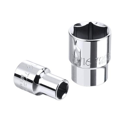Cheie tubulară TOPTUL, antrenor pătrat 1/4 inch, profil hexagonal, deschidere cheie 11/32 inch, lungime 25 mm, crom vanadiu