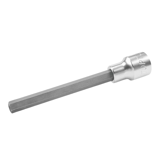 Bit tubular soclu TOPTUL BCIA1612, prindere patrat 1/2 inch, profil hexagonal 12 mm, lungime 140 mm, crom vanadiu