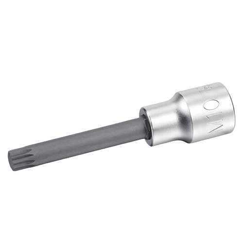 Bit cu profil bi-hexagonal, soclu tubular TOPTUL BCJD1614, M14, prindere 1/2 inch, lungime 100 mm, crom vanadiu