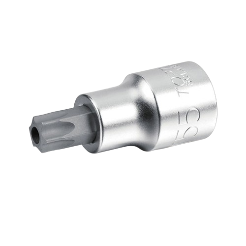 Bit cu profil torx TOPTUL BCLA0840, prindere pătrat 1/4 inch, soclu tubular T40, lungime 37 mm, oțel crom vanadiu