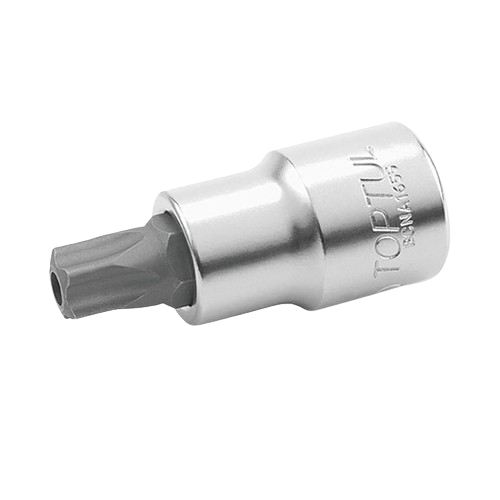 Bit cu prindere patrat 1/4 inch, profil torx T8, soclu tubular TOPTUL BCNA0808, lungime 37 mm, oțel crom vanadiu
