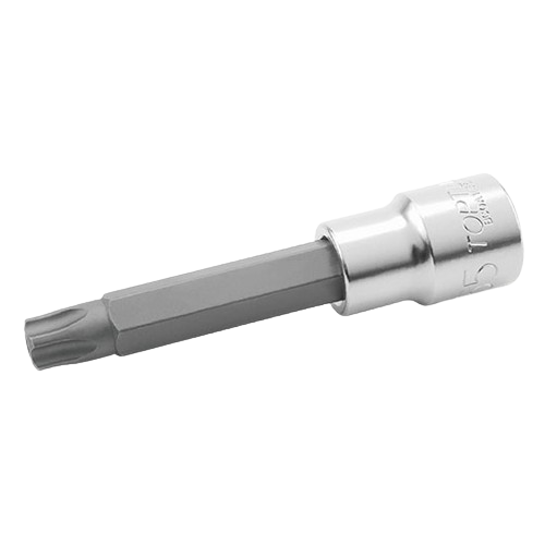 Bit tubular TOPTUL BCOA1627, prindere pătrat 1/2 inch, profil torx T27, lungime 100 mm, oțel crom vanadiu