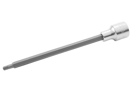 Bit TOPTUL BCTA1605, lung cu soclu tubular, profil hexagonal, antrenor pătrat 1/2 inch, deschidere cheie 5 mm, lungime 180 mm, crom vanadiu