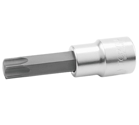 Bit cu soclu tubular BCXA1627 TOPTUL, prindere patrat 1/2 inch, bit profil torx T27, lungime 80 mm, crom vanadiu