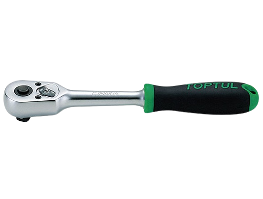 Antrenor TOPTUL CJPI1220, clichet reversibil, eliberare rapidă, 45 dinți, antrenor pătrat 3/8 inch, lungime 200 mm, mâner cauciuc, aderent