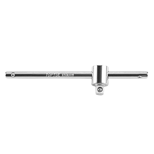Maner TOPTUL CTCK1220 de forta T cu cap culisant, antrenor patrat 3/8 inch, lungime 202 mm, crom vanadiu, finisaj satinat
