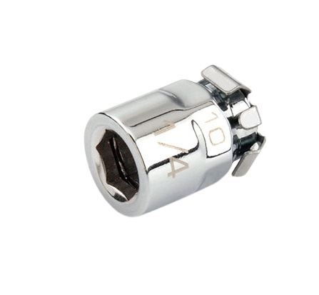 Suport TOPTUL FTAB0810 tubular pentru bit insurubare, pentru cheie cu clichet, antrenor 1/4 inch, prindere 10 mm, lungime 15.7 mm, lucios