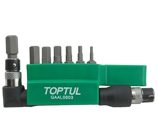 Set chei insurubare TOPTUL GAAL0803, antrenor 1/4 hexagonal, profil hexagonal, deschidere 2, 3, 4, 5, 6, 7, 8 mm, lungime 30 mm