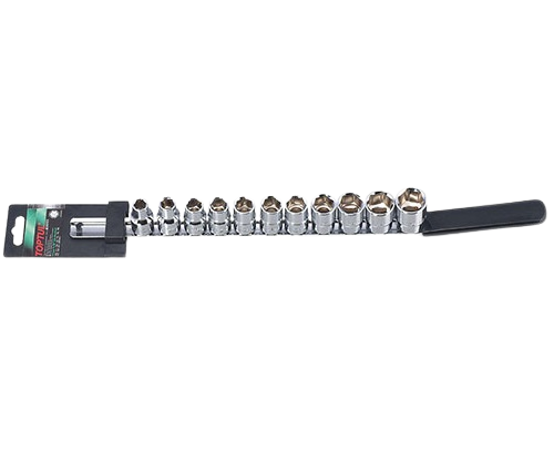Set chei tubulare TOPTUL GAAQ1103, prindere 1/2 inch, 6 colturi, deschidere cheie 10-22 mm, finisaj satinat