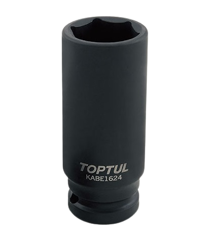 Cheie TOPTUL tubulara de impact KABE1621, prindere patrat 1/2 inch, profil hexagonal, deschidere cheie 21 mm, lungime 78 mm, crom molibden