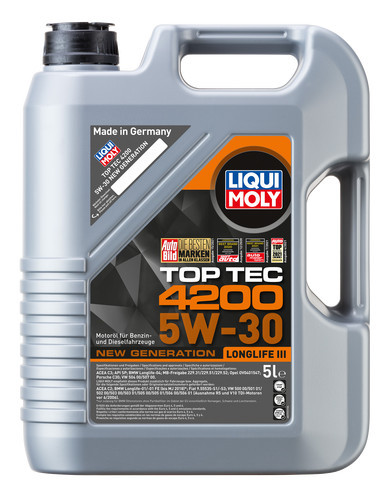 Ulei motor LIQUI MOLY Top Tec 4200 5W30 8973, 5 litri, sintetic pentru Fiat, BMW, Opel, MB...