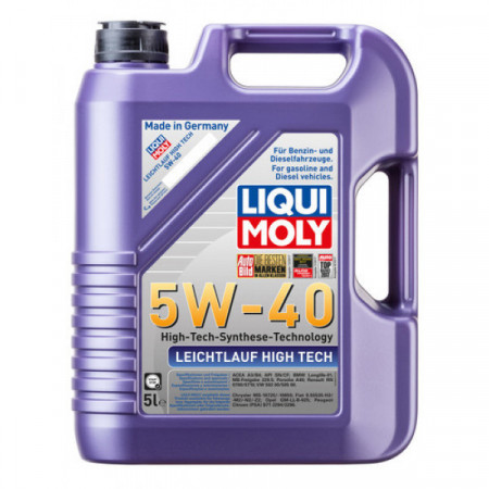 Ulei LIQUI MOLY Leichtlauf High Tech 5W40 2328, volum 5 litri, sintetic pentru Fiat, BMW, Citroen, Renault...