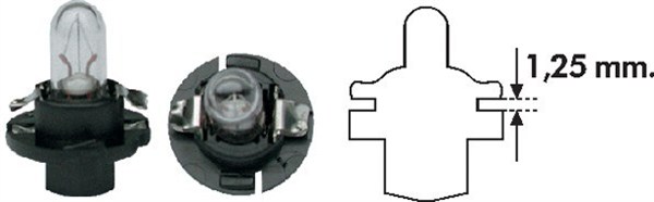 Bec PBX4 Magneti Marelli 12V 1.2W BX8.4d Negru