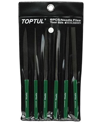 Set 6 pile GNBA0601 TOPTUL, diametru 4 mm, lungime totală 160 mm, lungime activă 75 mm