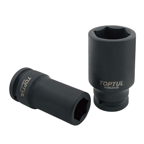 Cheie TOPTUL tubulara de impact KABE2427, antrenor patrat 3/4 inch, deschidere 27 mm, lungime 90 mm, otel crom molibden