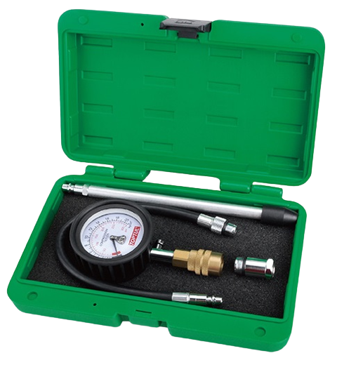 Tester TOPTUL JGAI0402 compresie motor benzina, tub aluminiu 203 mm, tub flexibil 330 mm, cutie depozitare