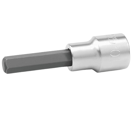 Bit cu profil hexagonal 6 mm, prindere patrat 1/2 inch, lungime 80 mm, soclu tubular TOPTUL BCWA1606, crom vanadiu