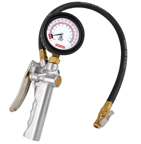 Manometru TOPTUL JEAL160A, presiune roți, alimentare aer 1/4 inch, indicator 0-11 bar, furtun 500 mm