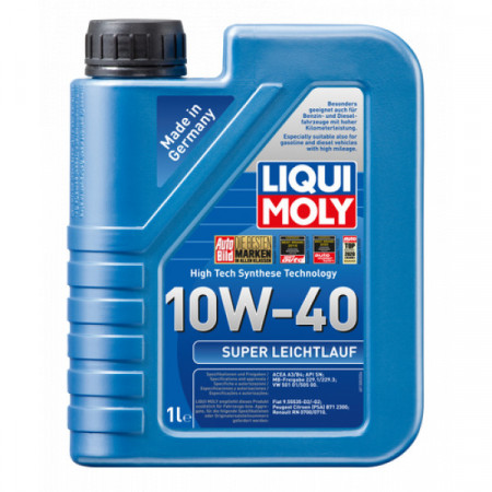 Ulei LIQUI MOLY Super Leichtlauf 10W40 9503, volum 1 litru, sintetic pentru Fiat, Citroen, Renault, Peugeot...