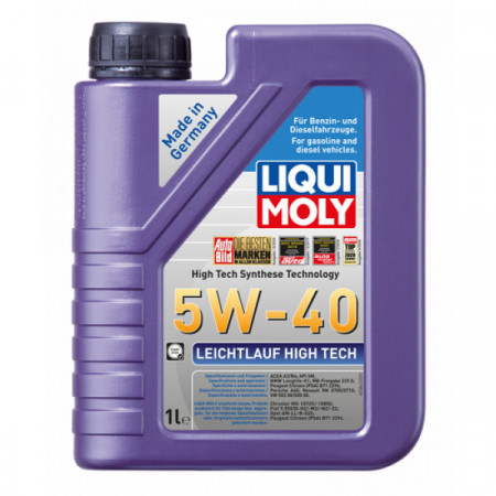Ulei motor Leichtlauf High Tech LIQUI MOLY 5W40 2327, volum 1 litru, sintetic pentru Fiat, BMW, Citroen, Renault...