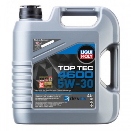Ulei motor Top Tec 4600 5W30 LIQUI MOLY 3763, volum 4 litri, sintetic pentru Fiat, BMW, Opel, MB...