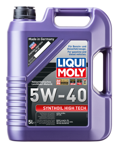 Ulei LIQUI MOLY Synthoil High Tech 5W40 1856, volum 5 litri, sintetic pentru motor BMW, MB, Porsche, VW