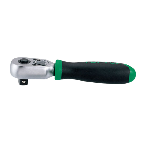 Antrenor reversibil TOPTUL CJDI1215, clichet eliberare rapidă, 45 dinți, antrenor pătrat 3/8 inch, lungime 145 mm, finisaj satinat