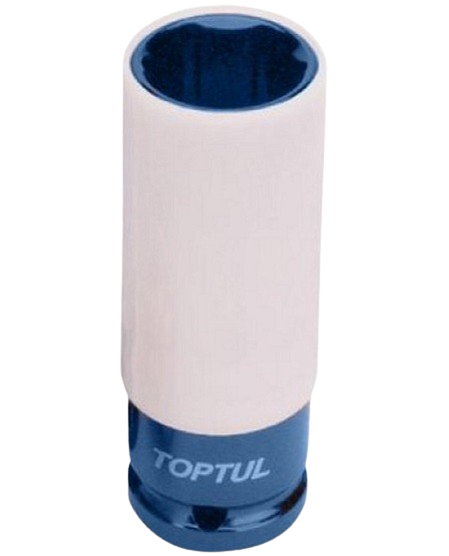 Cheie TOPTUL KABD1617 tubulară de impact pentru jante aliaj, antrenor pătrat 1/2 inch, deschidere cheie 17 mm, lungime 86 mm