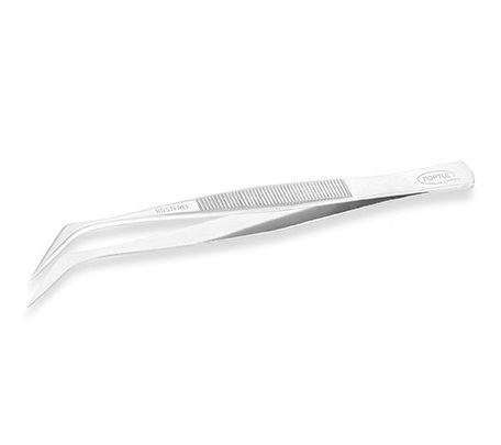 Penseta TOPTUL JJAV0212 cu vârf curbat, lungime 120 mm, din oțel inoxidabil