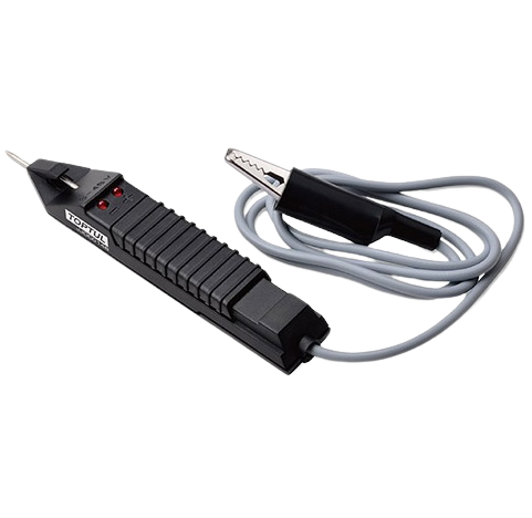 Tester TOPTUL JJDC0148 pentru circuite auto, 3-48 V, 2 LED-uri, cablu 90 cm, clemă izolată