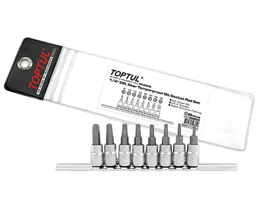 Set 8 biti pentru insurubare TOPTUL GAAG0809, prindere 1/4 inch, profil torx T8-T40, lungime 37 mm