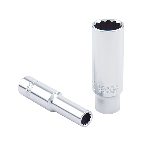 Cheie tubulara TOPTUL BAEF0810, antrenor patrat 1/4 inch, profil bi-hexagonal, deschidere 10 mm, lungime 50 mm, crom vanadiu